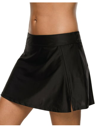 Women's Swim Skirt High Waist Swim Skirt with Briefs Bikini Tankini Bottom  Solid Swimdress Skirt
