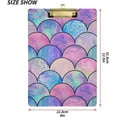 thumbnail image 3 of FMSHPON Mermaid Fish Scale Clipboard Hardboard Wood Nursing Clip Board and Pull for Standard A4 Letter 13x9 inches, 3 of 7