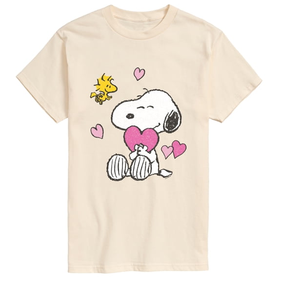 Peanuts - Snoopy and Woodstock Hearts Short Sleeve Graphic T-Shirt