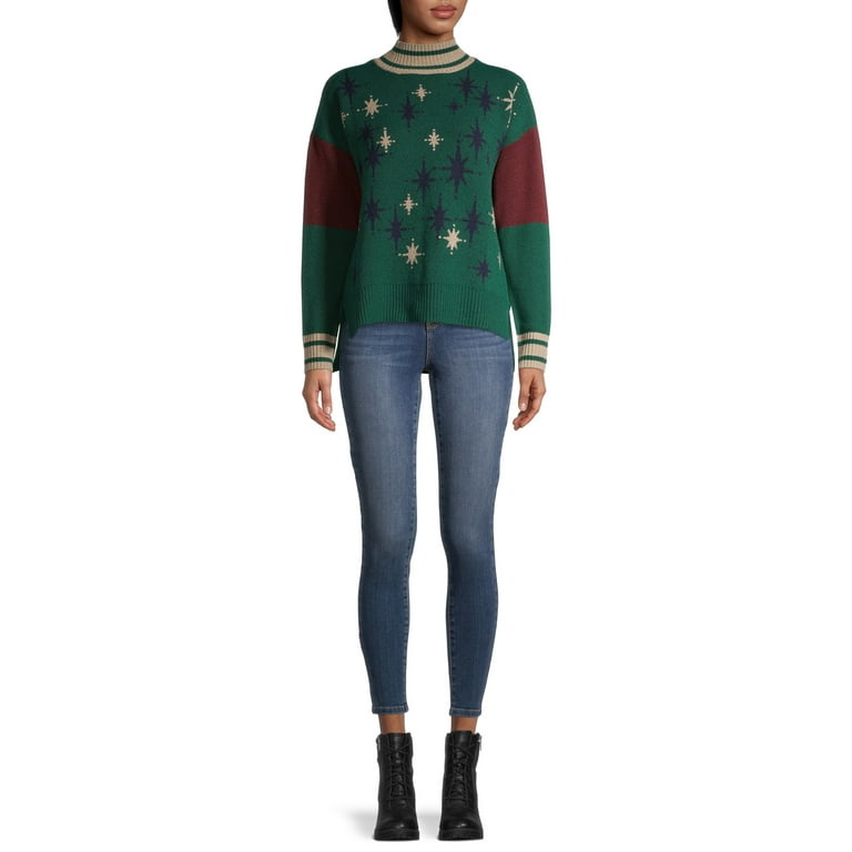 EV1 from Ellen DeGeneres Women s Starlight Mockneck Sweater Walmart