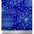 thumbnail image 1 of Soimoi Blue Poly Georgette Fabric Artistic Geometric Print Fabric by Yard 52 Inch Wide, 1 of 5