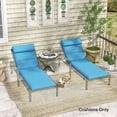 thumbnail image 2 of Outsunny Outdoor Lounge Chair Cushions with Back Ties, Set of 2, Turquoise, 2 of 10