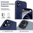 thumbnail image 2 of Liquid Silicone Case for iPhone 12, [Camera Protection] [Anti Fingerprint] [Wireless Charging] 4 Layer Phone Case Protective Cover, Built-in Microfiber Case Cover, 6.1", Navy Blue, 2 of 14