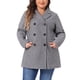 thumbnail image 1 of Abrigo largo de doble botonadura con solapa muesca para mujer de tallas grandes Agnes Orinda para un invierno con estilo 1X gris, 1 of 6