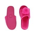 thumbnail image 2 of CTM Girl's Soft Pom Open Toe Slide Slippers, 2 of 5