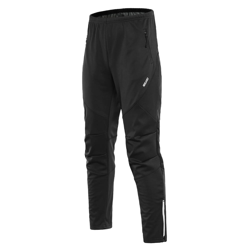 Jessie Kidden Mens Athletic Cycling Trousers MTB Sports Pants Winter Fleece Thermal Windproof Riding Bottoms Black Running Bike Outdoor #6079