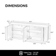 thumbnail image 2 of 64" Sideboard Buffet Cabinet with Storage, Wooden Fluted Storage Cabinet Sideboard with Adjustable Shelves Pressed Spring for Kitchen Living Room, 2 of 6
