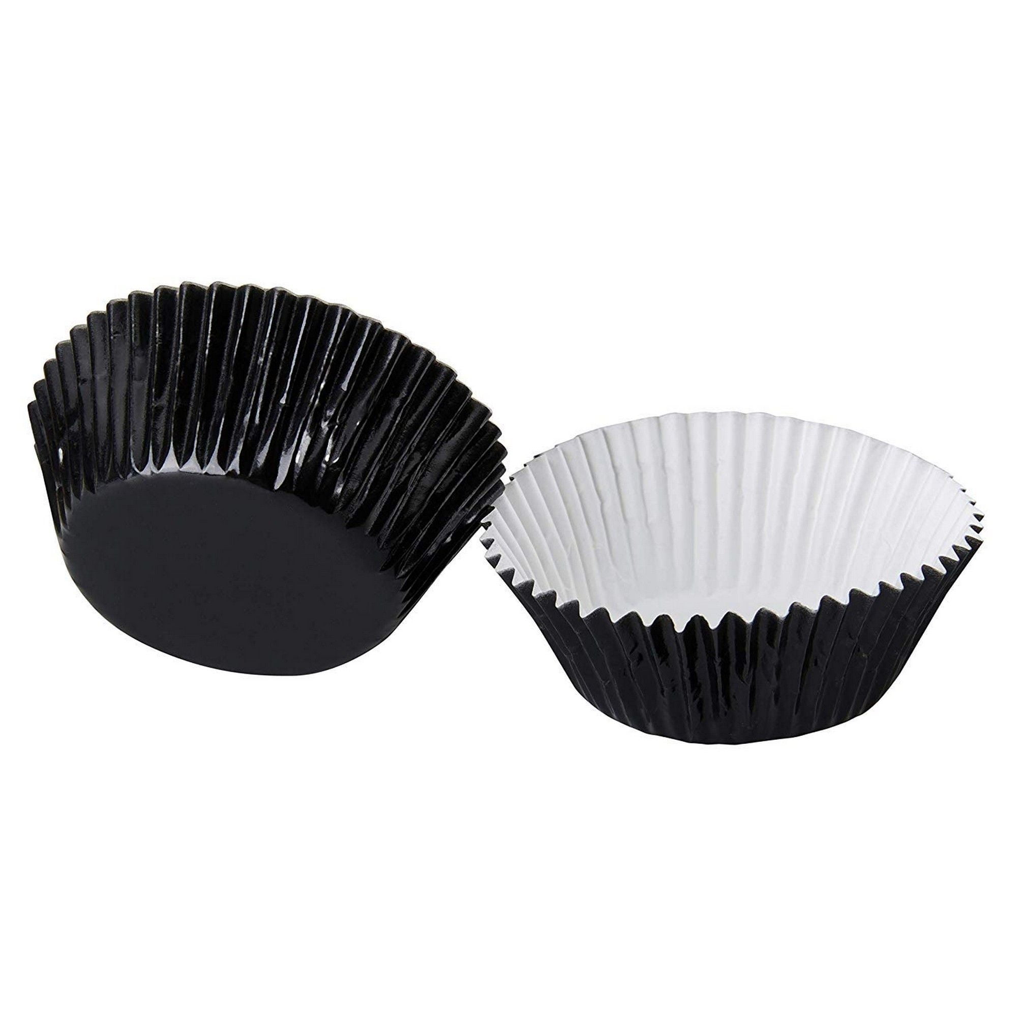 Black Foil Cupcake Liners 400Pack Bulk Decorative Metallic Foil