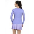 thumbnail image 2 of IBKUL Adult Female Long Sleeve Crew Neck Top with Mesh, Color: Lavender, Size: L (83000-LAV-L), 2 of 4