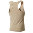thumbnail image 3 of Fewfanhot Men's Solid Color Vertical Stripe Knit Compression Tank Top, Racerback Athletic Shirt for Training and Gym, 3 of 6