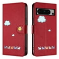 thumbnail image 2 of ELEHOLD Flip Leather Wallet Case for Google Pixel 8 Cute Animals Pattern with Card Slots Magnetic Clasp Soft Shockproof Leather Protective Case with Lanyard,red, 2 of 7