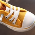 thumbnail image 4 of Toddler Canvas Sneakers Kids Lace up Skateboarding Shoes Boys Girls Casual Running Shoes Lightweight Slip on Flat Walking Shoes Yellow 5.5 Toddler, 4 of 8
