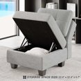 thumbnail image 3 of Belffin Ottoman Module with Storage for Modular Sofa Sectional Couch Cube Seat Square Storage Ottoman Footrest Modern Fabric Light Grey, 3 of 8
