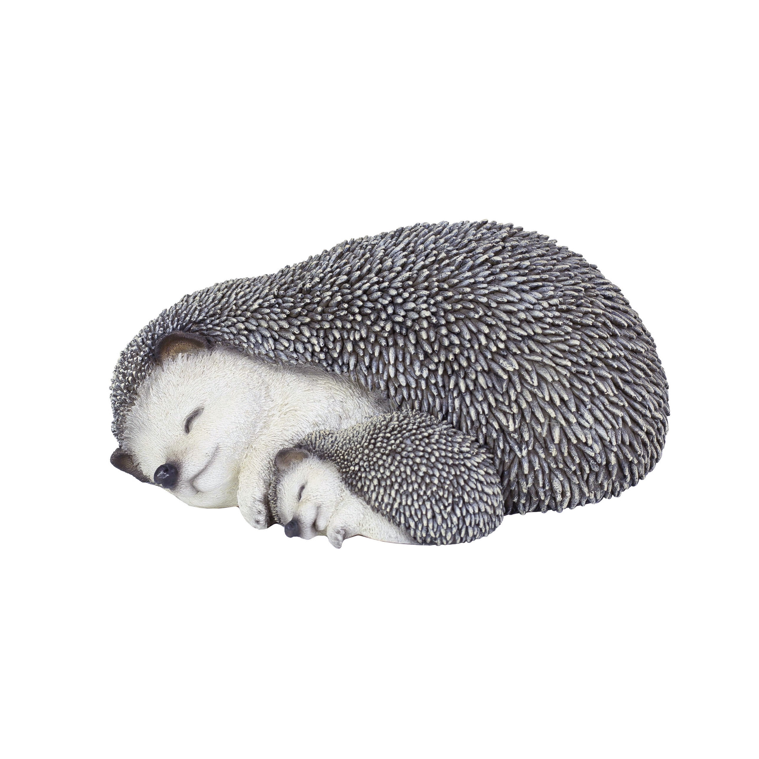 SOREAL Off-white Sleeping Mother Baby Hedgehog Decorative Figurine for Home & Office Décor, Handcrafted Resin Statue, Weather-Resistant Indoor/Outdoor Decor
