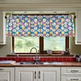 thumbnail image 3 of Yayeee Kitchen Curtains Tier Set of 2 Light Filtering 57"x24" Over Sink Window Panels, Blue Checkered Daisy, 3 of 7