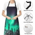 thumbnail image 4 of Zufioo Northern Lights 2 Print Adult Waterproof Apron, Cooking Apron, Flower Arranging and Painting Apron-Adjustable Straps, with Pockets, Kitchen Supplies-One Size, 4 of 9