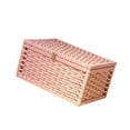 thumbnail image 3 of Cesta de almacenamiento con tapa, rectangular, con marco de madera, multiusos para el hogar rosa, 3 of 9