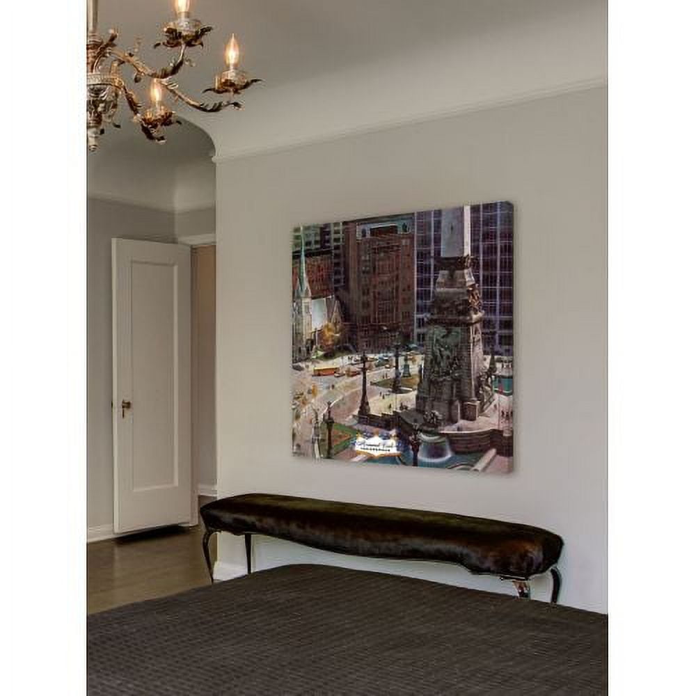 "Monument Circle" Painting Print on Wrapped Canvas