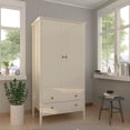 thumbnail image 2 of Crown Full Wardrobe with Hanging and 2 Drawers in Off White, 2 of 7