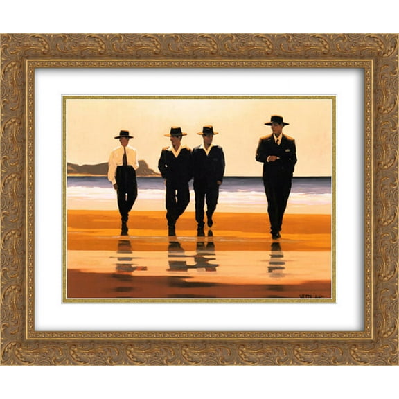 The Billy Boys 2x Matted 24x20 Gold Ornate Framed Art Print by Jack Vettriano