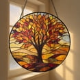 Autumn Tree Stained Glass Suncatcher, Fall Window Hanging Decor Accent ...