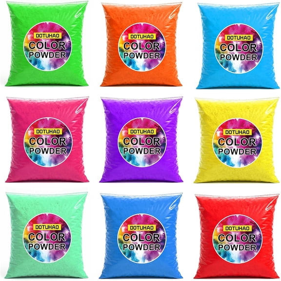 Color Powder - 9 Color Run Powders, 16oz of Each Color, Holi Powder, Perfect for Colored Toss, and Car Burnout, Holi Festival, Parties, Colors Wars, Fun Runs, Summer Camps, Festivals