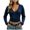 Navy, variant on Tops for Women Deep V Neck Long Sleeve Slim Fitted Crop Top Solid for Urban Night Out Party Street Casual Spring Fall