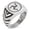 Silver, variant on Stainless Steel Celtic Triskelion Three Legged Isle of Man Chevron Pattern Biker Style Polished Ring