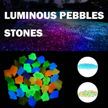 Duety 300Pcs Luminous Pebbles Stones，Luminous Stones Glow in The Dark ...