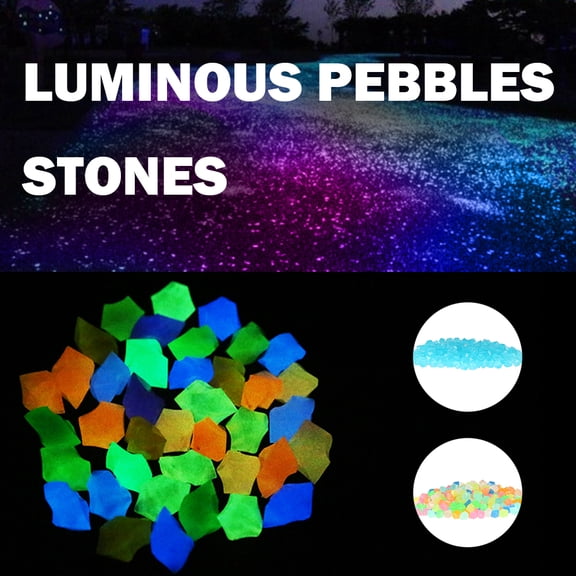 Miuline Glow in The Dark Rocks,Luminous Stones Pebbles Stone Noctilucent Cobblestones For Walkway Yard Grass Aquarium Fish Tank Container Decoration
