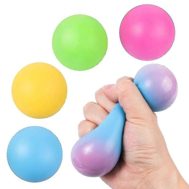 4 Pcs Colorful Stress Balls For Adults And Kids,squeeze Color Change Ball Fidget Toy,relieve Stress Sensory Squishy Balls For Teens Girls And Boys,ant
