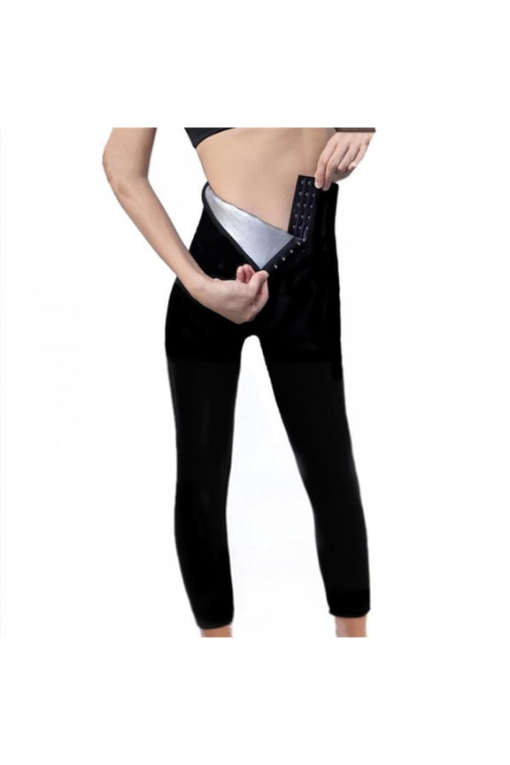 Sauna Sweat Shapewear High Waisted Shorts Above Knee Pants Mid Thigh Workout Suit Waist Trainer Weight Loss Lower Body Shaper Sweatsuit Exercise Fitness Gym Women Men