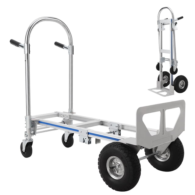 Qinaqin 2-in-1 Aluminum Convertible cm de Alturaand Truck Profundidadolly Collapsible Resistente Carro Móvil 770lbs/350kg Load 4 Ruedas & Sliding Frame para Oficina Anchoarehouse 118 x 50