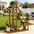thumbnail image 5 of DZORUN Plant Stand Indoor Outdoor Large Holder for Multiple Plants Wooden Tall Stands Combo Rack Garden Patio Lawn Home Windmill Decor, 5 of 9