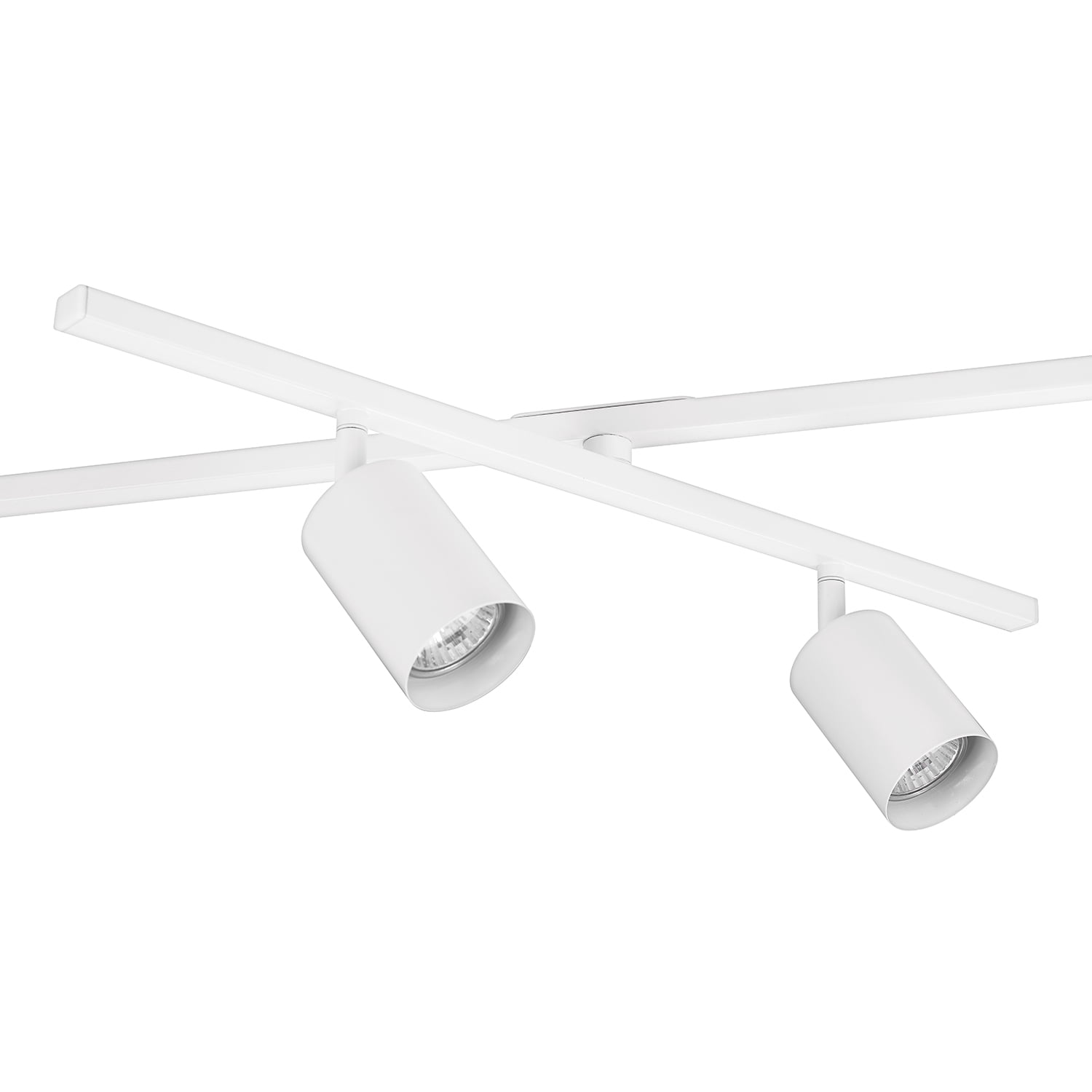 Globe Electric 64" Minimalist 6-Light Matte White Track Light Swivel Bars Pivoting Track Heads