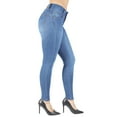 thumbnail image 5 of Fashion2Love Women's Juniors Colombian Design Butt Lift Push Up Mid Waist Skinny Jeans, 5 of 10