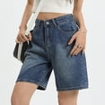 thumbnail image 5 of EMMIOL Women's Denim Shorts Baggy Jean Shorts with Mid Waist Y2K Streetwear Summer Long Shorts, 5 of 7