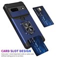 thumbnail image 7 of Dteck for Google Pixle 7 Case with Sliding Camera Protector Lens Cover, Pixel 7 Wallet Case with Card Holder Rotating Ring Holder Stand Hybrid Bumper Shockproof Rugged Case,Blue, 7 of 7