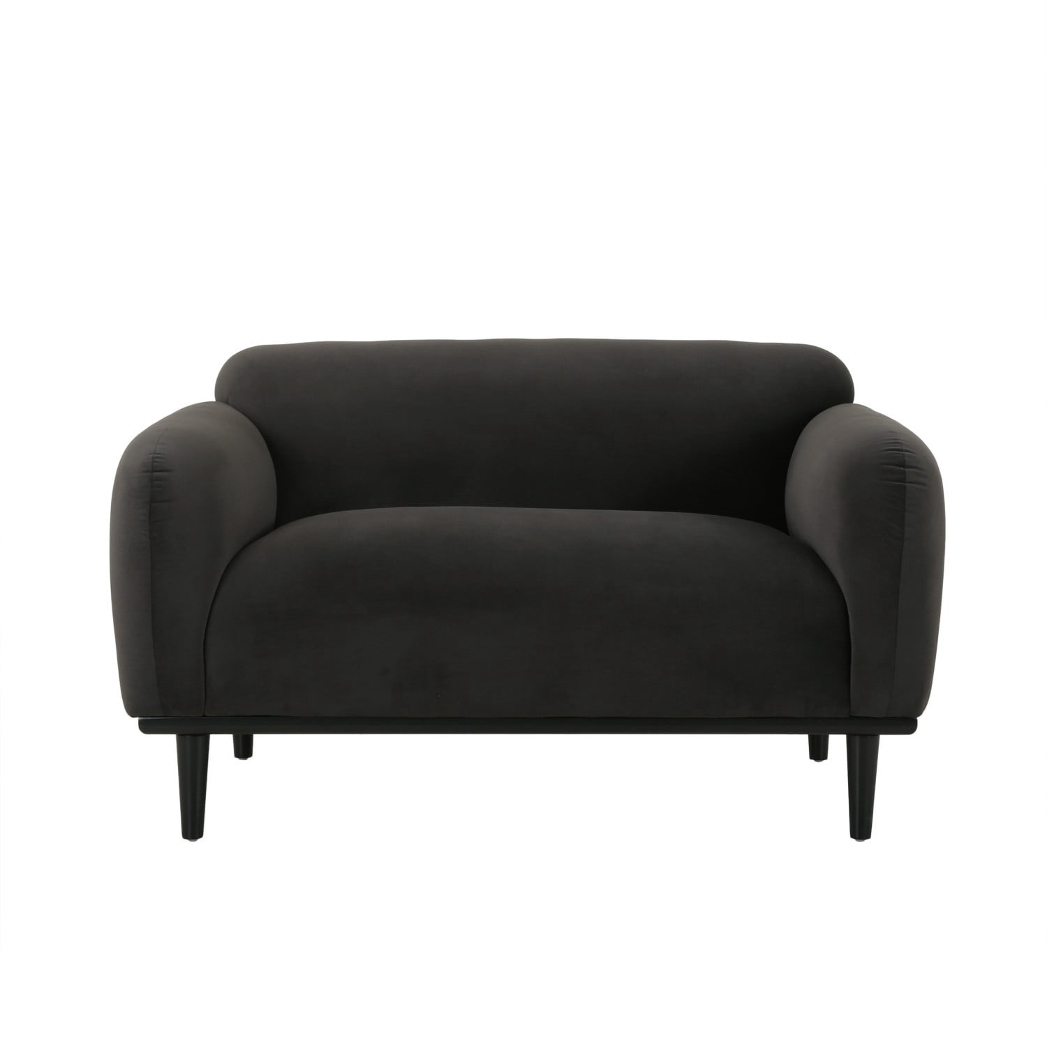 50" Loveseat Sofa 2 Seater Couch Upholstered Modern Compact Sofa with Birch Wood Legs, Small Space Couch for Living Room, Office, Reading Nook, Dark Gray