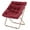 Burgundy, variant on HHBEAUTY Folding Saucer Chair with Ottoman for Adults Comfy Lounge Reading Seat Accent Chair Faux Fur Lazy Seating with Thick Padded Metal Frame for Bedroom Living Room Small Space (White, Set of 2)