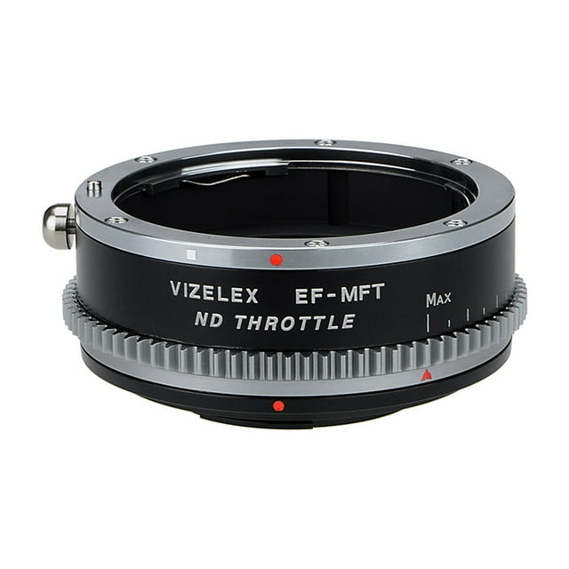 Vizelex Adaptateur d'Objectif d'Accélérateur Compatible avec Canon EOS (EF / EF-S) Objectif D/SLR vers Micro Quatre Tiers Support (MFT) Appareil Photo Sans Miroir avec Filtre Variable Intégré (1-8 Arrêts)
