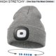 thumbnail image 4 of Gorro Sinhoon con luz para niños, unisex, recargable por USB, manos libres, 4 LED, gorro de punto de invierno con luz nocturna, linterna, regalo para niños y niñas (gris), 4 of 7