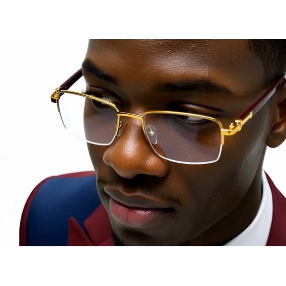 Hip Hop Sunglasses Gold Frame Clear Lens Square