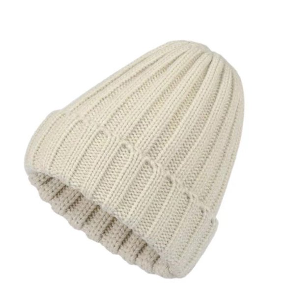 Willtoo Women Wool Blend Knitted Beanie Winter Solid Color Casual Soft Warm Cable Cap Beige