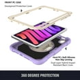 thumbnail image 4 of Dteck for New iPad Mini 6 Case (8.3-Inch,2021 Model), Heavy Duty Shockproof Rugged Handle Shoulder Strap Rotating Kickstand Cover with Pencil Holder, purple, 4 of 6