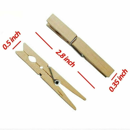 40 Pcs Wooden Clothespins Wood Laundry Clothes Pins Regular Size Craft ...