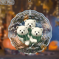 thumbnail image 2 of 2D Flat 1pc Rustic Christmas Bears Wind Spinner Hanging Outdoor_Indoor Decoration with Polar Bears, Wind Chime for Holiday, Wedding, Party Decor No Battery Needed, Natural Wind-Powered Motion, 2 of 10