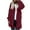 Wine##1, variant on jsaierl Womens Fuzzy Hooded Cardigan Coat Winter Double Fleece Open Front Jacket Coat Plush Warm Plus Size Outwear
