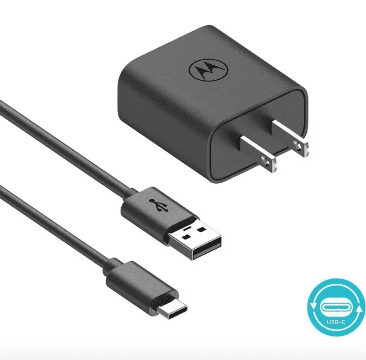 Motorola Original OEM TurboPower 10W Charger USB-A to USB-C Charger, Black