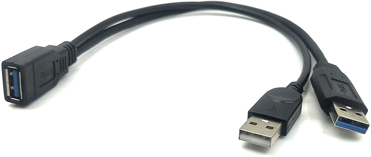 Duttek USB 3.0 Y Splitter Cable, 30CM/1ft USB 3.0 Type A Female to Dual